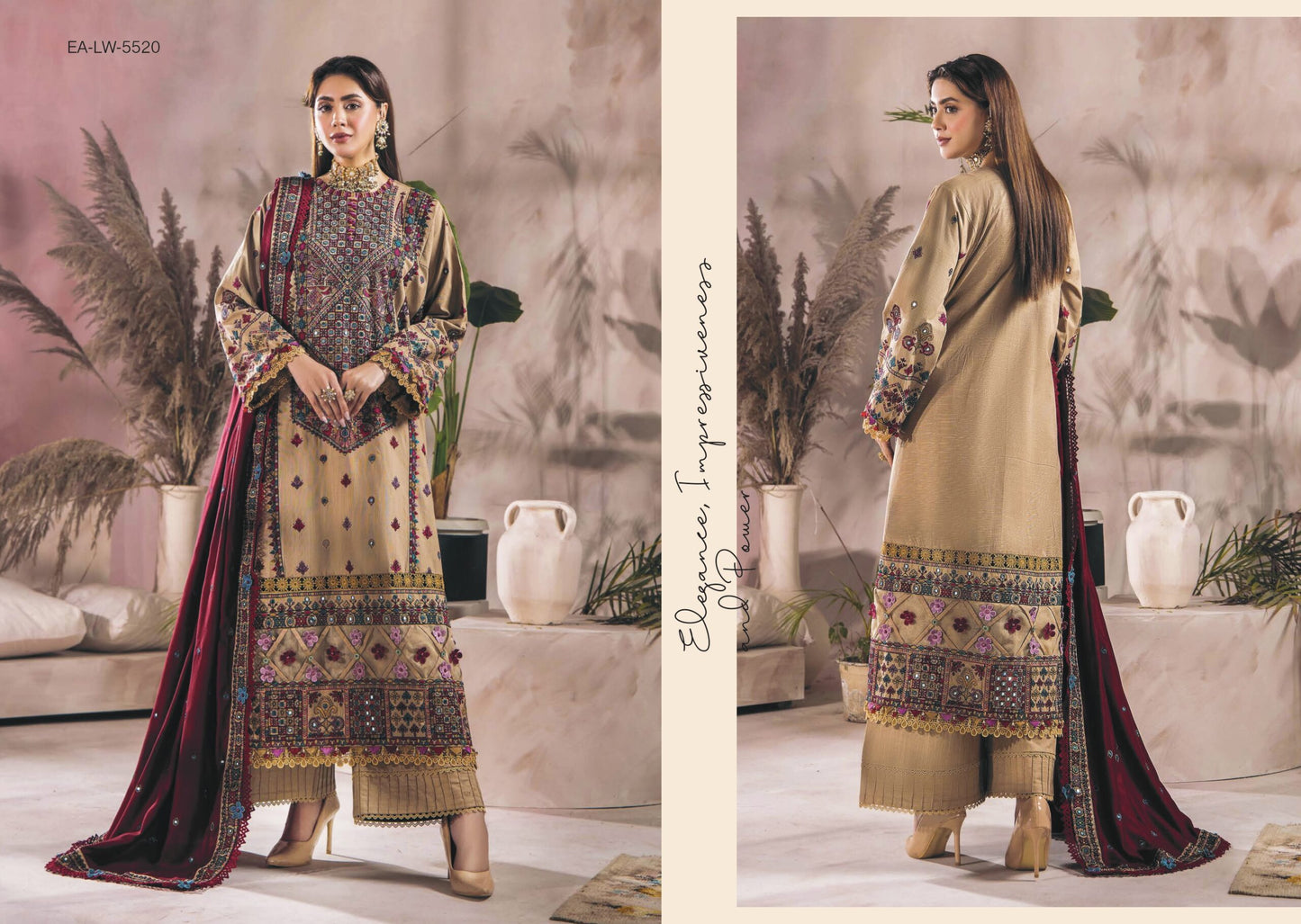 Eshaisha Elegant Embroidered Ensemble