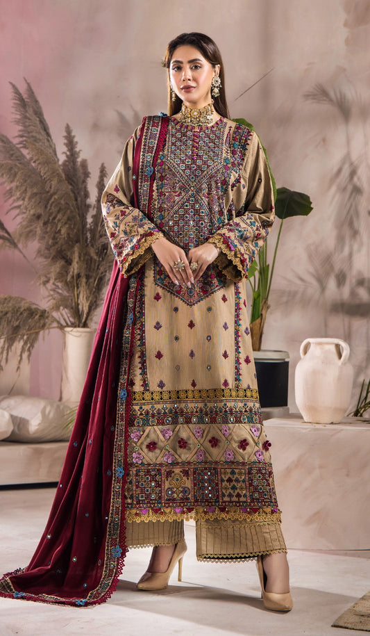 Eshaisha Elegant Embroidered Ensemble