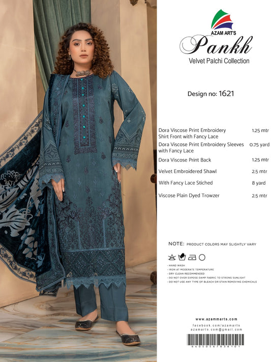 Azam Arts Pankh Velvet Palchi D-1621