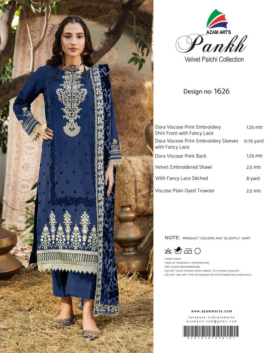 Azam Arts Pankh Velvet Palchi D-1626